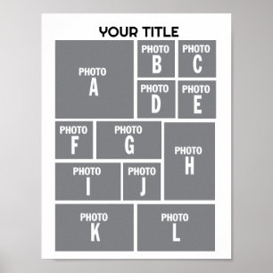 Foto Collage 12 Foto Layout Poster