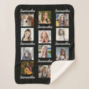 Foto Collage 12 Instagram Picture Kids Name Black Sherpadecke