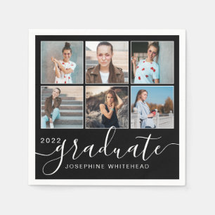 Foto Collage 2022 Graduate Party Black Serviette