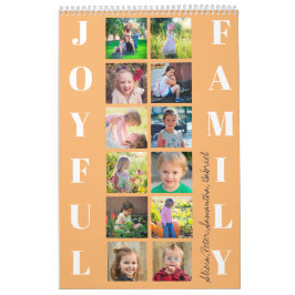 Foto-Collage 2026 mit Monogramm orange Kalender