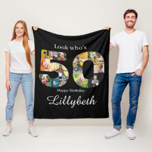 Foto Collage 50. Geburtstag Fleece Blanket