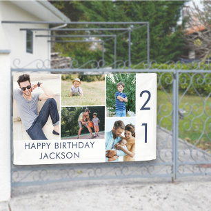 Foto-Collage 5 Bilder 21. Geburtstagsbanner Banner