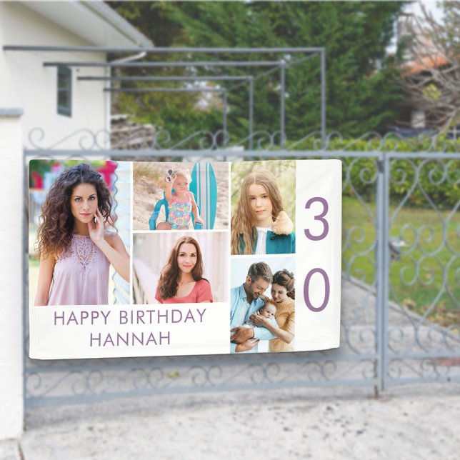 Foto Collage 5 Personalisiert 30. Geburtstag Banner (Von Creator hochgeladen)