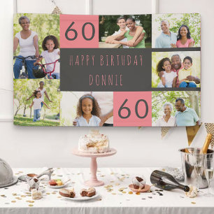Foto Collage 7 Bild Personalisiert 60. Geburtstag Banner