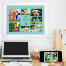 Foto Collage 7 Bilder Beste Tante je Himmel Blau Poster