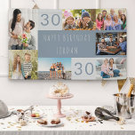 Foto Collage 7 Personalisiert 30. Geburtstag Banner<br><div class="desc">Personalisiertes Banner zum 30. Geburtstag. Die Fotovorlage ist Set für Sie, 7 Ihrer Lieblings-Fotos hinzuzufügen, die in einer Foto-Collage um den Geburtstag Gruß angezeigt werden. Die Formulierung lautet einfach "Happy Birthday [dein Name]" in lässiger Typografie. "30" ist tatsächlich bearbeitbar, wenn man dieses Design für einen anderen Geburtstag haben möchte. Dieses...</div>