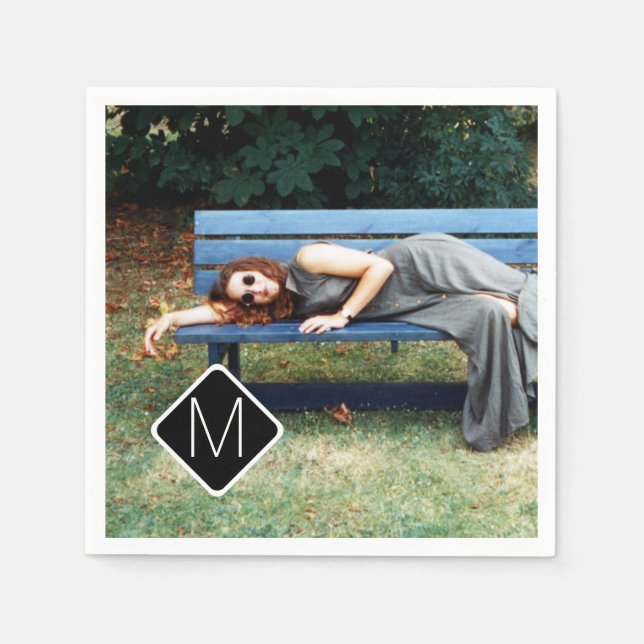 Foto Collage A11 der persönlichen Monogrammfamilie Serviette (Vorderseite)