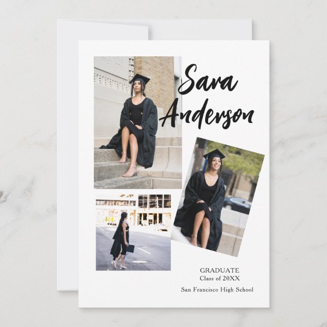 Foto Collage Abschluss Announccard Einladung (Vorderseite)