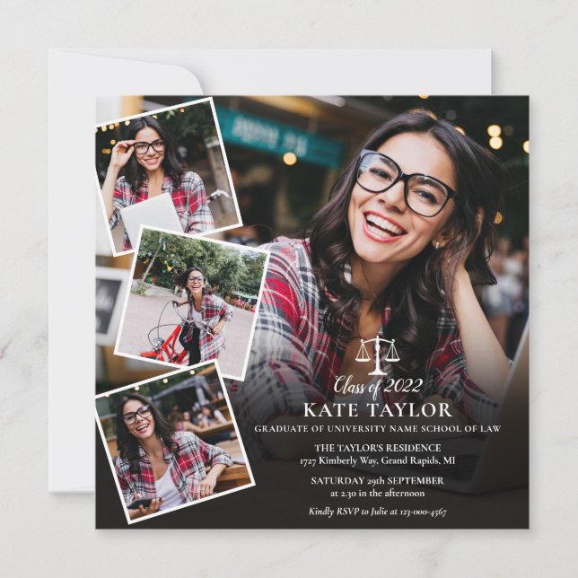 Foto Collage Abschluss Square Einladung (Vorderseite)
