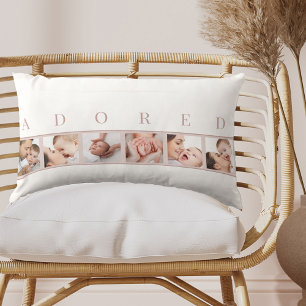 Foto Collage ADORED Pink and White Lendenkissen