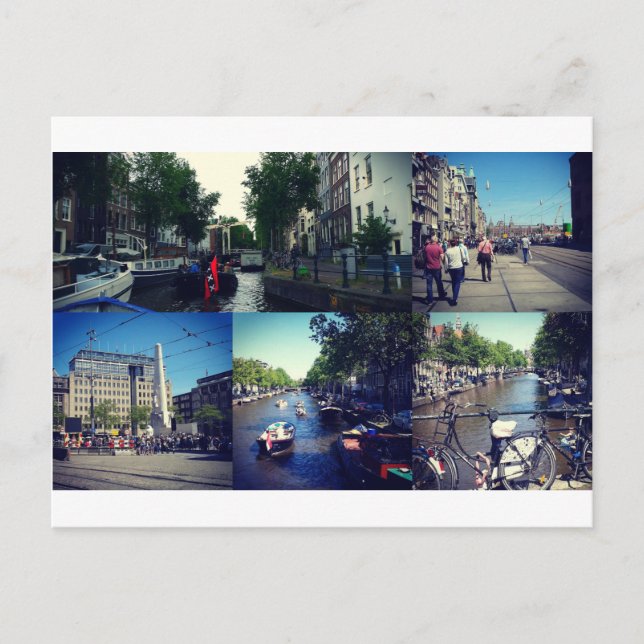 Foto Collage Amsterdam 1 Postkarte (Vorderseite)