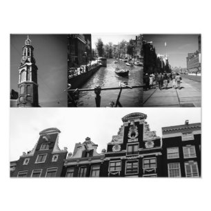 Foto Collage Amsterdam 2 in Schwarzweiß