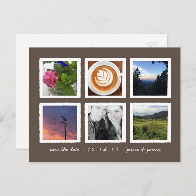 Foto Collage Ankündigungspostkarte (Vorne/Hinten)