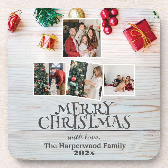 Foto-Collage aus Holz Getränkeuntersetzer (Vorderseite)