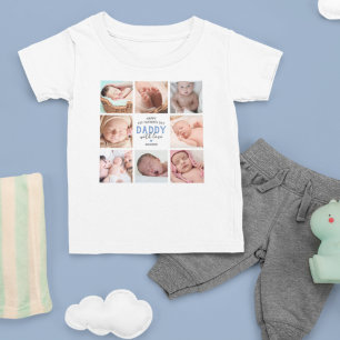 Foto Collage Baby T - Shirt zum ersten Mal am Vate