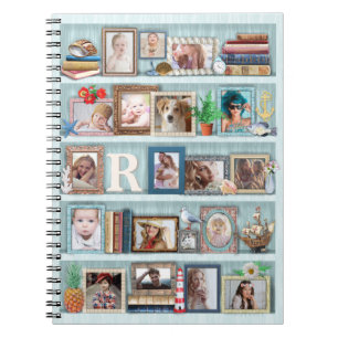 Foto Collage Beach Bookcase für Familien Personal Notizblock