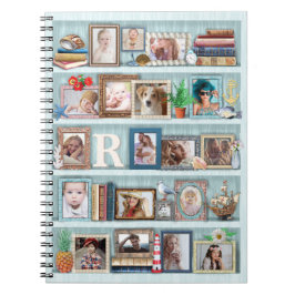 Foto Collage Beach Bookcase für Familien Personali Notizblock