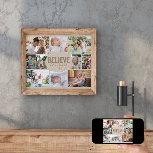 Foto-Collage Believe Be Happy Multi Bild Poster