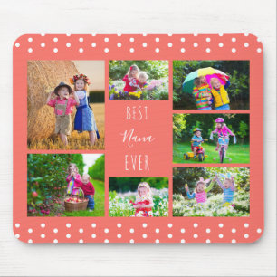 Foto-Collage Beste Oma Ever Koralle Mousepad