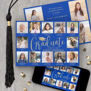 Foto-Collage & Bildunterschriften Blau & Gold Absc Ankündigung