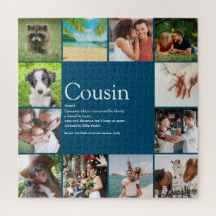 Foto Collage Blue Fun Bester Cousin je Definition Puzzle