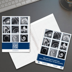 Foto Collage Blue White Small Business Notizbuch