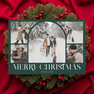 Foto-Collage Bogen Frohe Weihnachten Vintage Grün