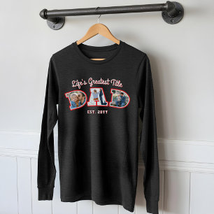 Foto Collage Bold Vater Briefe Vatertag Geschenk Tri-Blend Shirt