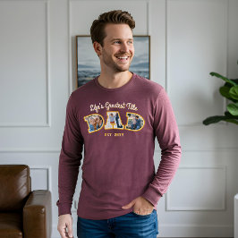 Foto Collage Bold Vater Briefe Vatertag Geschenk Tri-Blend Shirt