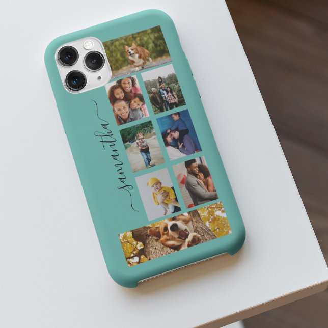 Foto Collage Calligraphy Monogram Name Script Case-Mate iPhone Hülle (Von Creator hochgeladen)
