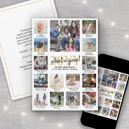 Foto Collage & Captions Was für ein Jahr Gold Whit Feiertagskarte