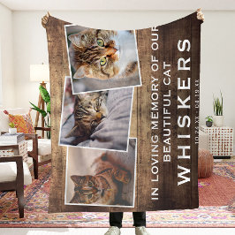 Foto-Collage Cat/Hunde-Gedenkstätte Rustikales Lan Fleecedecke