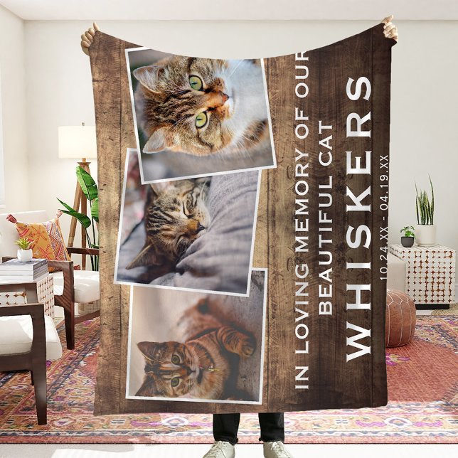 Foto-Collage Cat/Hunde-Gedenkstätte Rustikales Lan Fleecedecke (Von Creator hochgeladen)