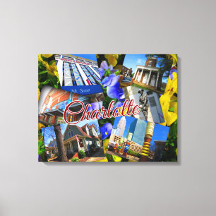 Foto-Collage Charlottes Nord-Carolina Leinwanddruck