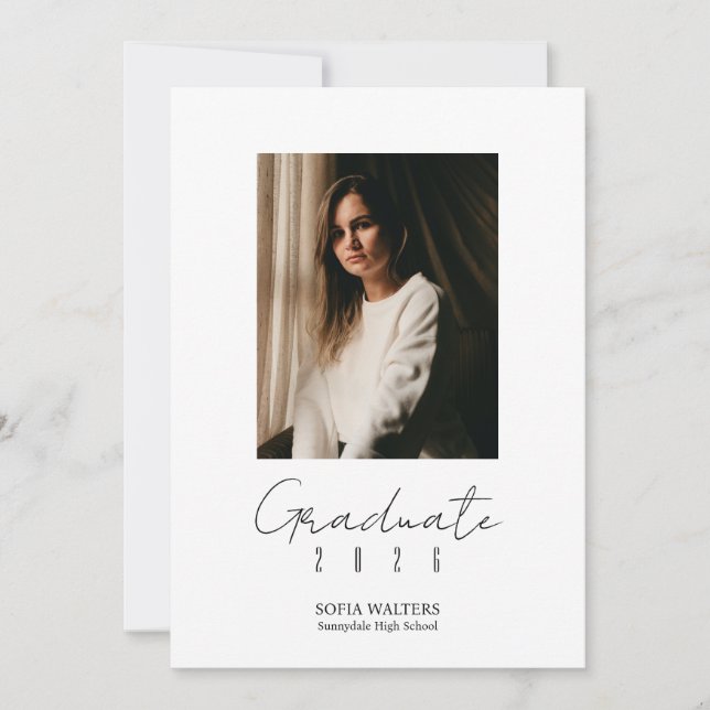 Foto Collage Class of Script Modern Grad Ankündigung (Vorderseite)