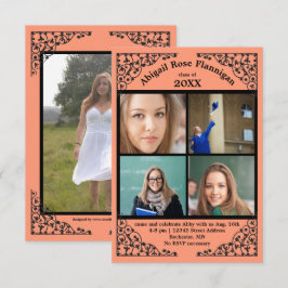 Foto Collage Coral Lace - 3x5 Grad Ankündigung