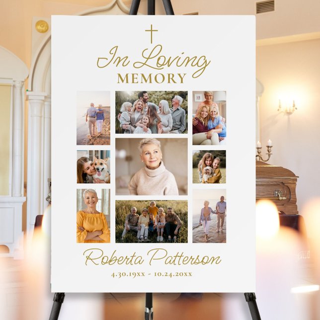 Foto Collage Cross Beerdigung Memorial Willkommen Poster (Von Creator hochgeladen)