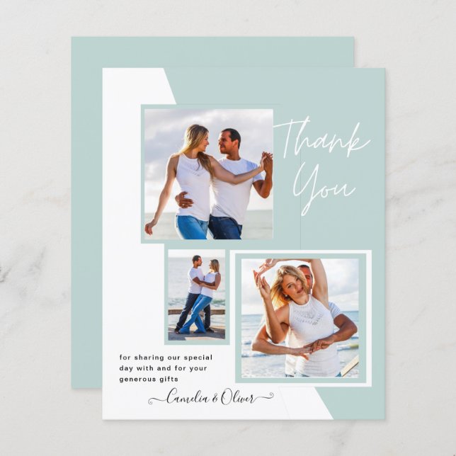 Foto Collage DANK IHNEN Hochzeit/Baby/Graduate/JA (Vorne/Hinten)