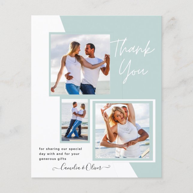 Foto Collage DANK IHNEN Hochzeit/Baby/Graduate/JA Flyer (Vorne)