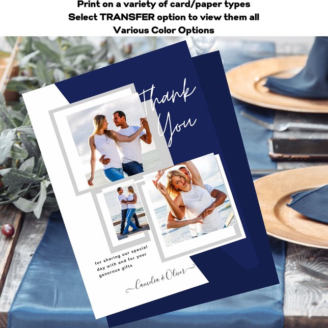 Foto Collage DANK IHNEN Hochzeit/Baby/Graduate/JA Postkarte (Von Creator hochgeladen)