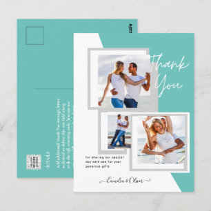 Foto Collage DANK IHNEN Hochzeit/Baby/Graduate/JA Postkarte