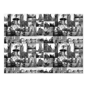 Foto-Collage Delft 6 in Schwarzweiß Fotodruck