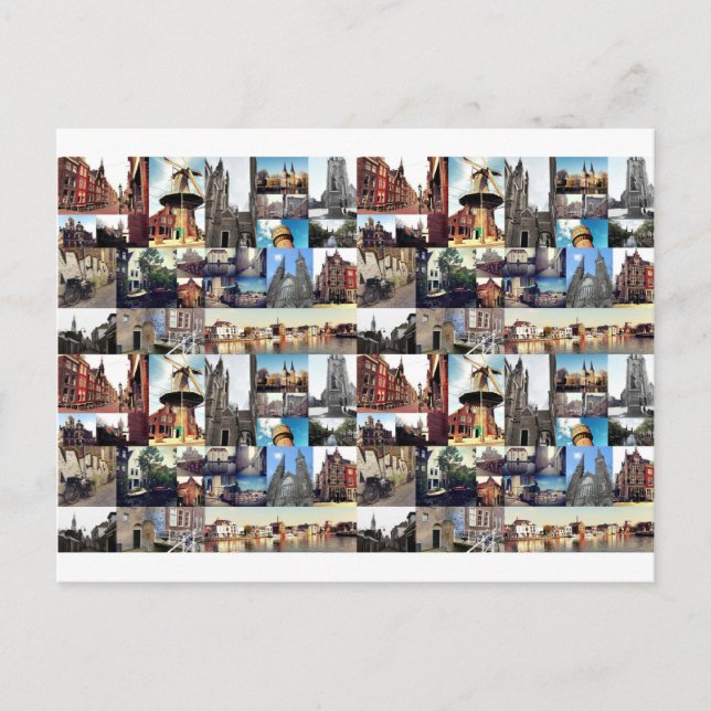 Foto Collage Delft 6 Postkarte (Vorderseite)