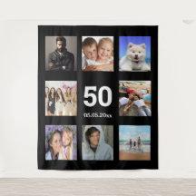 Foto-Collage der Geburtstagspartei schwarzer Typ