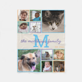 Foto-Collage des Erinnerungens-bunte Monogramm-10 Fleecedecke