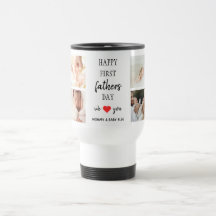 Foto Collage des ersten Vaters | Vater Travel Mug