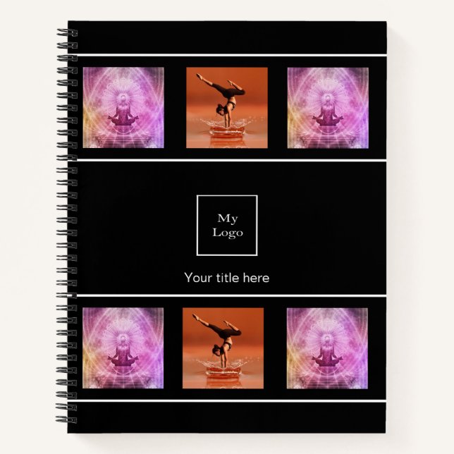 Foto-Collage des Unternehmens Schwarz-weiß Notizbuch (Vorderseite)