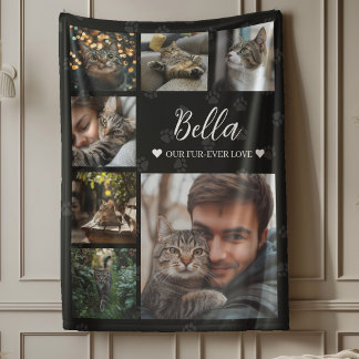 Foto Collage Dog oder Cat Lover in der Liebe: Fleecedecke