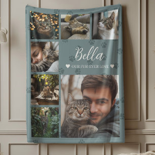 Foto Collage Dog oder Cat Lover in der Liebe: Fleecedecke