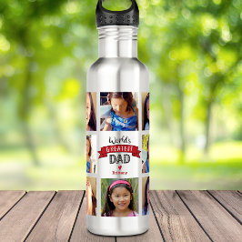 Foto Collage DYI Weltweit Bester Vater Rotes Banne Edelstahlflasche